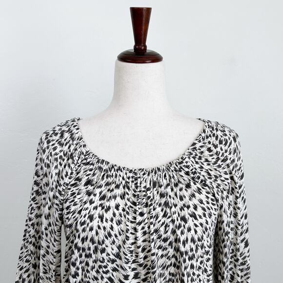 Anthropologie Cascais Leopard On/Off Shoulder Long Sleeve Blouse NWT - Picture 4 of 9